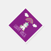 Serviette En Papier Happy Vibes Typographie Awesome Rainbow & Unicorn (Coin)