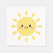 Serviette En Papier Happy Yellow Sunshine with a Smiling Face  (Devant)