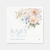 Serviette En Papier Hargrove Bleu Floral Bébé dans le Baby shower en f (Devant)