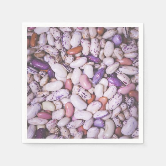 Serviette En Papier Haricots cool blancs et violets brillants (Devant)
