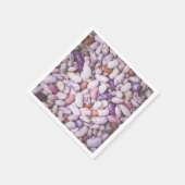 Serviette En Papier Haricots cool blancs et violets brillants (Coin)