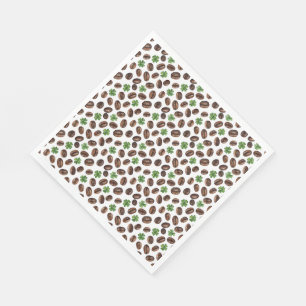 Serviette En Papier Haricots de café irlandais et trèfles design amusa