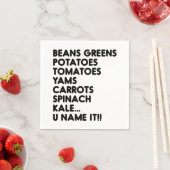 Serviette En Papier Haricots verts pommes de terre U Nom It Vegan Than (En situation)