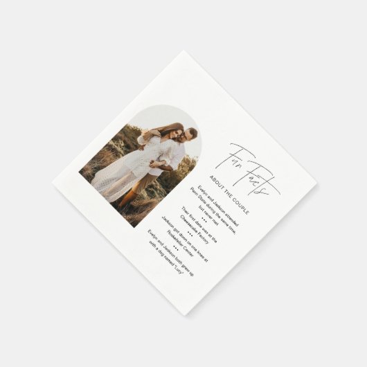 Serviette En Papier HARLOW Fun Facts About the Bride and Groom Photo (Coin)