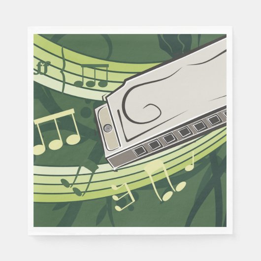 Serviette En Papier Harmonica Music (Devant)