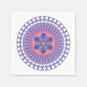 Serviette En Papier Harmonie colorée Mandala Energy Wheel Flower