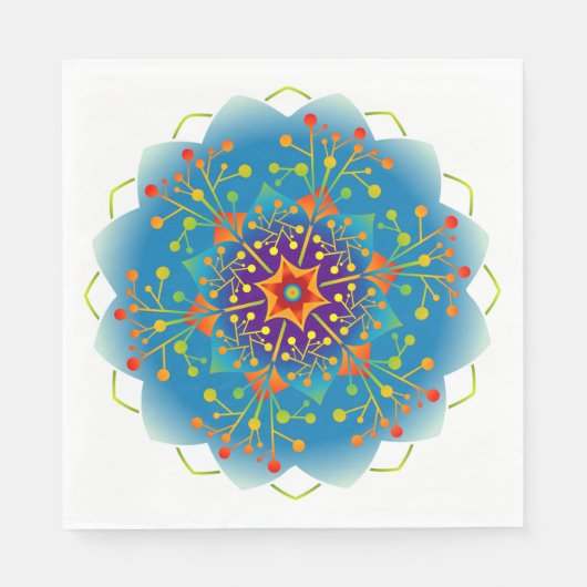 Serviette En Papier Harmonie colorée Mandala Energy Wheel Flower (Devant)