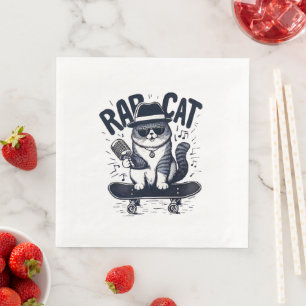Serviette En Papier Harmonie de chat rap