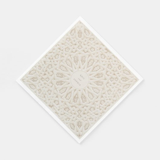 Serviette En Papier Harmonie géométrique Mariage personnalisé serviett (Coin)