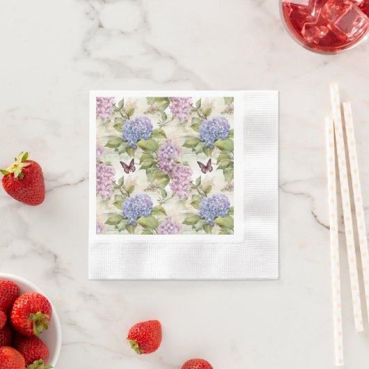 Serviette En Papier Harmonie Heaveny Hydrangea (En situation)