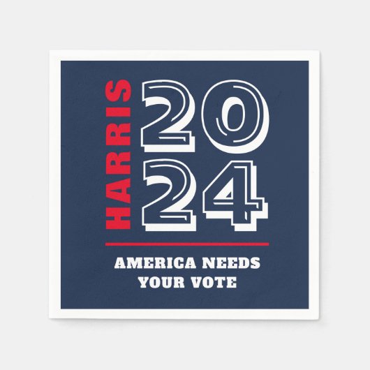 Serviette En Papier Harris 2024 Libéral Démocrate Élection Vote (Devant)