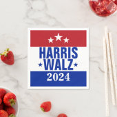Serviette En Papier Harris Walz 2024 Campagne Rouge Bleu (En situation)