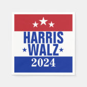 Serviette En Papier Harris Walz 2024 Campagne Rouge Bleu (Devant)