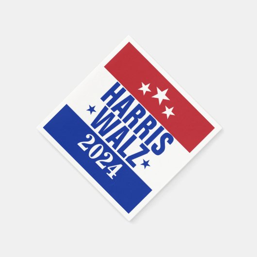 Serviette En Papier Harris Walz 2024 Campagne Rouge Bleu (Coin)