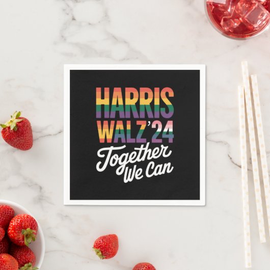 Serviette En Papier Harris Walz 2024 Ensemble, nous pouvons élire LGBT (En situation)
