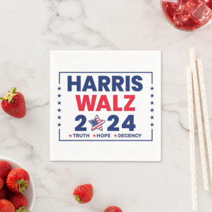 Serviette En Papier Harris Walz 2024   Harris Walz
