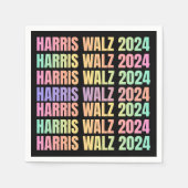 Serviette En Papier Harris Walz 2024 Rainbow (Devant)