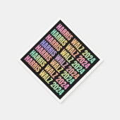 Serviette En Papier Harris Walz 2024 Rainbow (Coin)