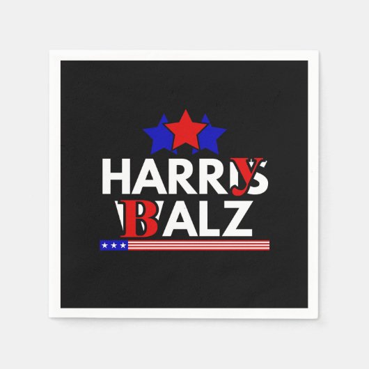 Serviette En Papier Harris Walz 24 Harry Balz 2024 Meme Democratics (Devant)