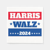 Serviette En Papier Harris Walz | Campagne Tim Walz 2024 bleu rouge (Devant)