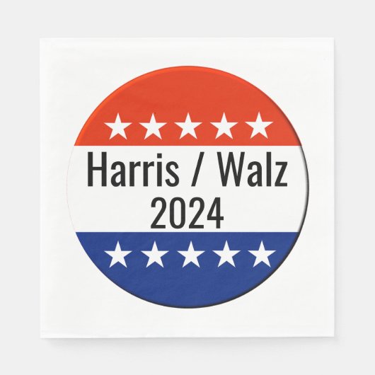 Serviette En Papier Harris Walz Élection 2024 (Devant)