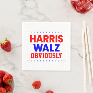 Serviette En Papier Harris Walz évidemment Kamala Harris pour le prési