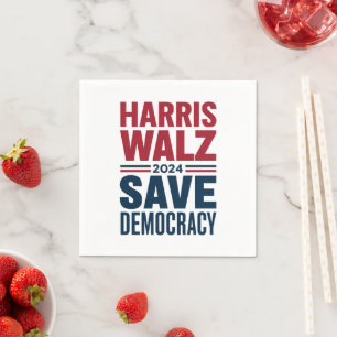 Serviette En Papier Harris Walz sauve la démocratie