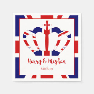Serviette En Papier Harry & Meghan Crown   Célébration du Mariage roya