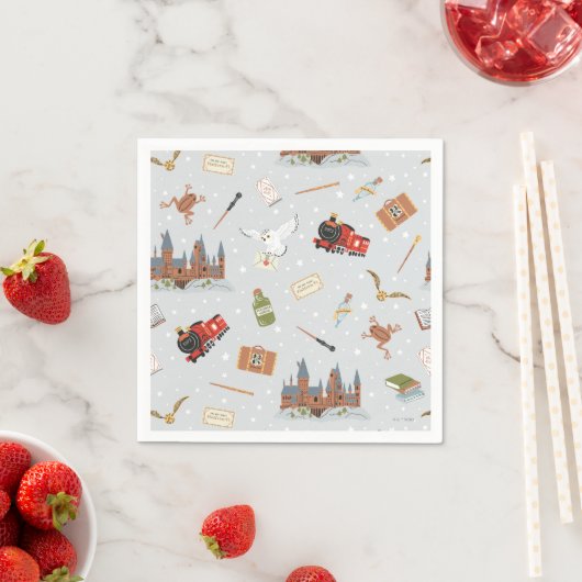 Serviette En Papier Harry Potter Cartoon Hogwarts Pattern (En situation)