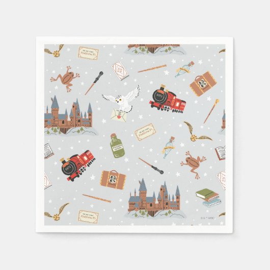 Serviette En Papier Harry Potter Cartoon Hogwarts Pattern (Devant)