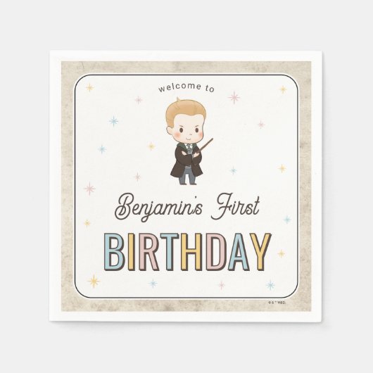 Serviette En Papier Harry Potter Chibi Draco Malfoy Magicien Anniversa (Devant)