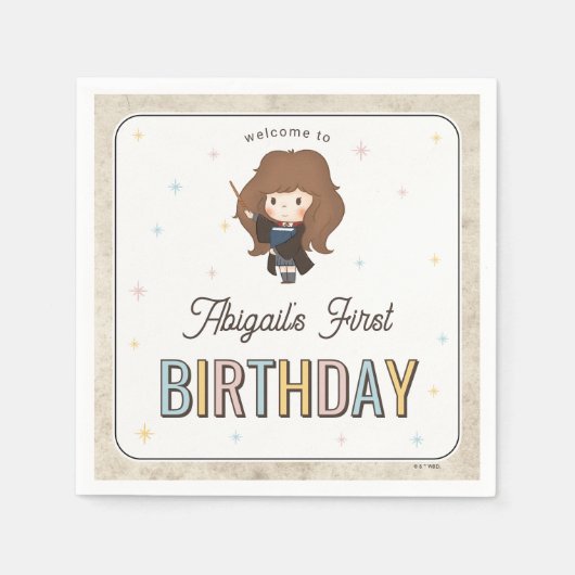 Serviette En Papier Harry Potter Chibi Hermione Magicien Anniversaire (Devant)