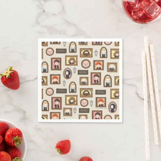 Serviette En Papier HARRY POTTER™ Chibi Image Frame Motif (En situation)