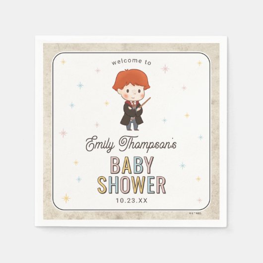 Serviette En Papier Harry Potter Chibi Ron Weasley Magicien Baby Showe (Devant)