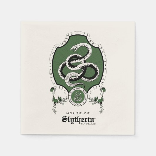 Serviette En Papier HARRY POTTER™ | Délicat croquis SLYTHERIN™ Crest (Devant)