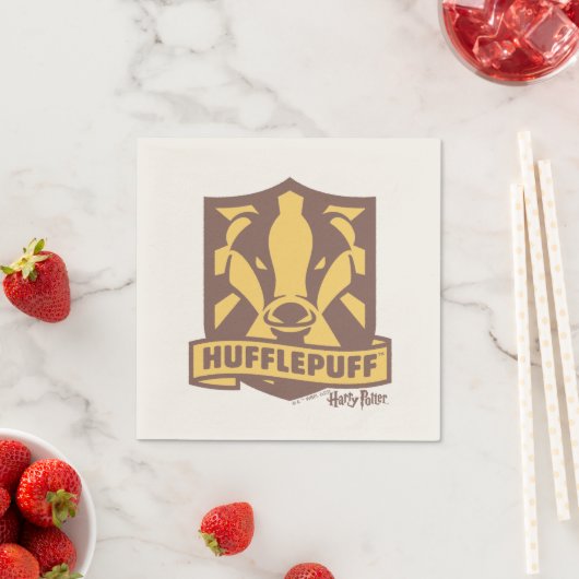 Serviette En Papier HARRY POTTER™ | Été Magique HUFFLEPUFF™ Crest (En situation)