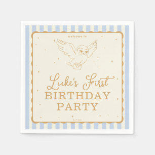Serviette En Papier Harry Potter Hedwig Bleu Anniversaire Magique
