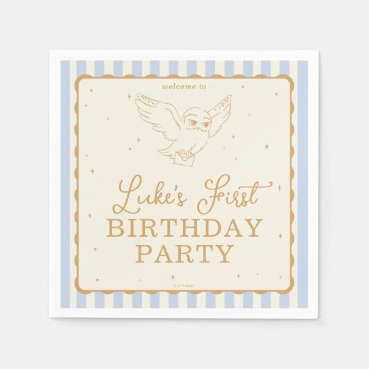 Serviette En Papier Harry Potter Hedwig Blue Magical Birthday (Devant)