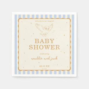 Serviette En Papier Harry Potter Hedwig Rayure Bleue Baby Shower