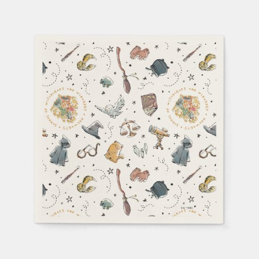 Serviette En Papier Harry Potter Icons Pattern - Birthday (Devant)