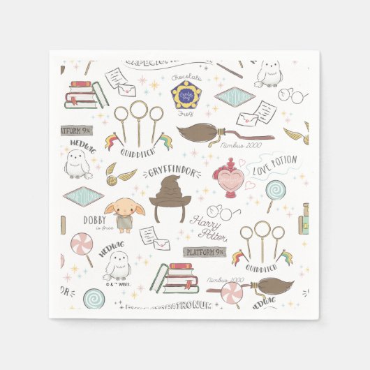 Serviette En Papier HARRY POTTER™ Tiny Magic Pattern (Devant)