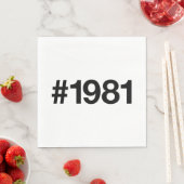 Serviette En Papier Hashtag 1981 44 Anniversaire (En situation)