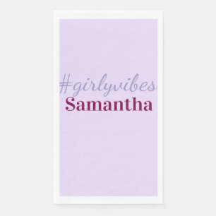 Serviette En Papier hashtag Girlyvibes rose violet clair vibes féminin