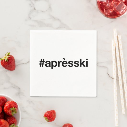 Serviette En Papier Hashtag SKI APRES (En situation)