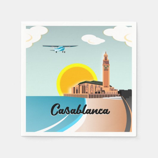 Serviette En Papier Hassan II Mosquée Casablanca Maroc (Devant)