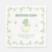 Serviette En Papier Hatching Bientôt Baby shower Dinosaur Aquarelle (Devant)