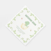 Serviette En Papier Hatching Bientôt Baby shower Dinosaur Aquarelle (Coin)