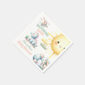 Serviette En Papier Hatching Pastel Whimsical Bientôt Baby shower Dino (Coin)