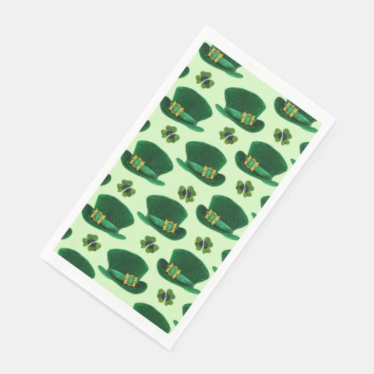 Serviette En Papier Hats verts de Saint Patrick (Coin)