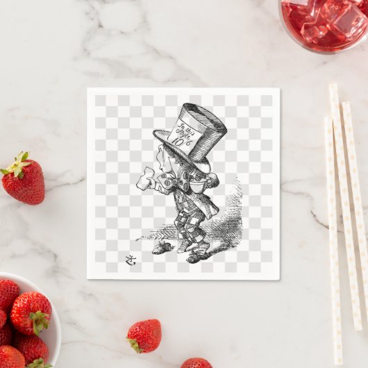 Serviette En Papier Hatter fou avec biscuit et thé (En situation)
